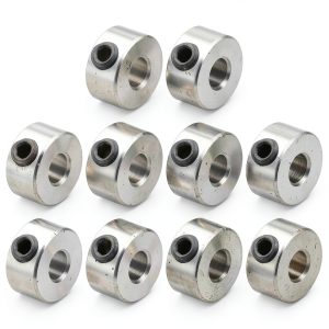 uxcell 10pcs Set Screw Shaft Collars 8mm OD 4mm Width Nickel Steel-0