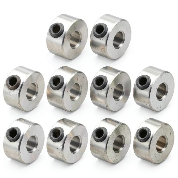 uxcell 10pcs Set Screw Shaft Collars 8mm OD 4mm Width Nickel Steel-0