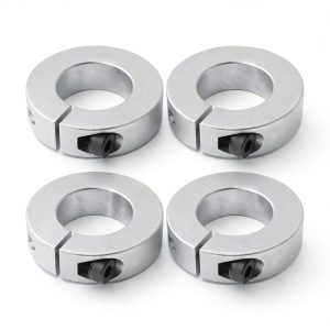 (Pack of 4) Shaft Collar Bore 20mm, Aluminum Alloy One Piece Shaft Collar Clamp Style, 40mm OD, 12mm Thickness, with M5 Set Screws-0