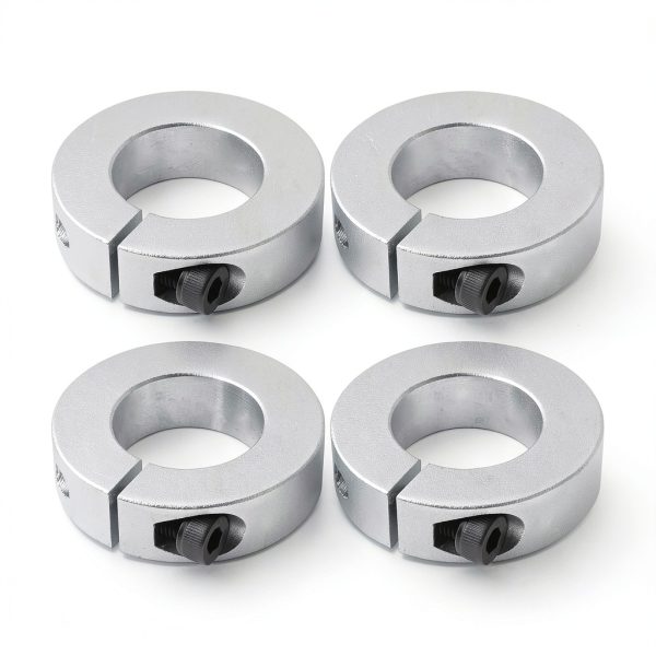 (Pack of 4) Shaft Collar Bore 20mm, Aluminum Alloy One Piece Shaft Collar Clamp Style, 40mm OD, 12mm Thickness, with M5 Set Screws-0