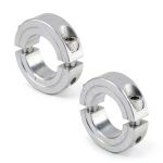 uxcell 2pcs Double Split Clamp-On Shaft Collar for 1" Shaft, Two-Piece Clamping Collar, 1-3/4" OD, 1/2" Thickness, Aluminum Alloy Set Screw Split Collar Clamp-0