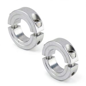 uxcell 2pcs Double Split Clamp-On Shaft Collar for 1" Shaft, Two-Piece Clamping Collar, 1-3/4" OD, 1/2" Thickness, Aluminum Alloy Set Screw Split Collar Clamp-0