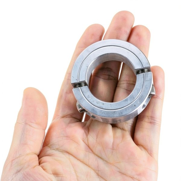 uxcell Double Split Clamp-On Shaft Collar 1-1/8" 1-7/8" OD Aluminum-4